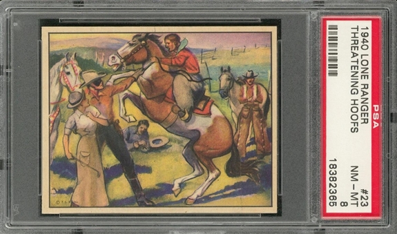 1940 R83 Gum, Inc. "Lone Ranger" #23 "Threatening Hoofs" – PSA NM-MT 8